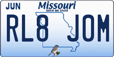 MO license plate RL8J0M