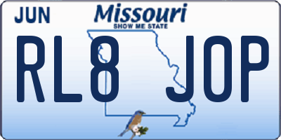 MO license plate RL8J0P