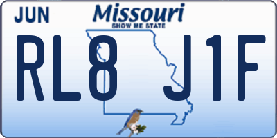 MO license plate RL8J1F
