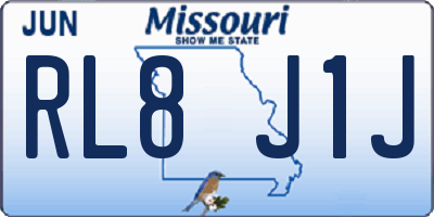 MO license plate RL8J1J