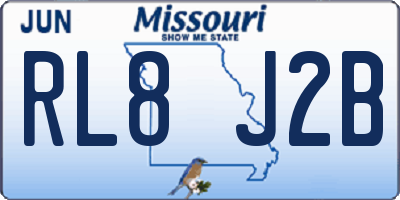 MO license plate RL8J2B