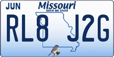 MO license plate RL8J2G