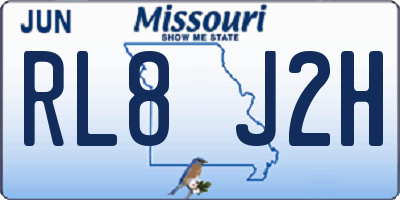 MO license plate RL8J2H