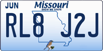 MO license plate RL8J2J