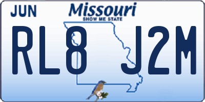 MO license plate RL8J2M