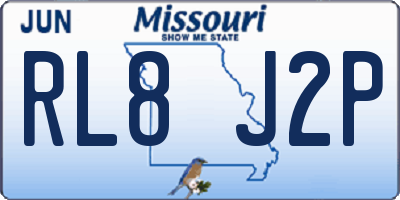 MO license plate RL8J2P
