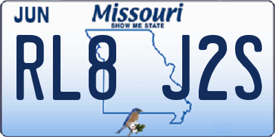 MO license plate RL8J2S