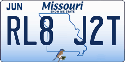 MO license plate RL8J2T