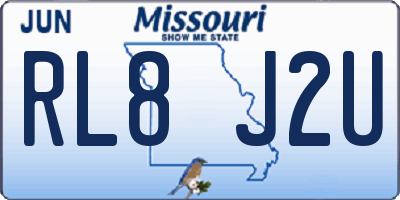 MO license plate RL8J2U