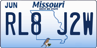 MO license plate RL8J2W