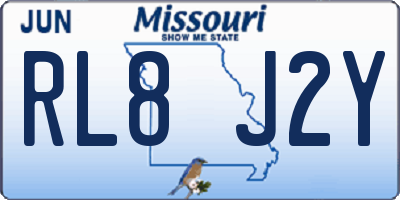 MO license plate RL8J2Y
