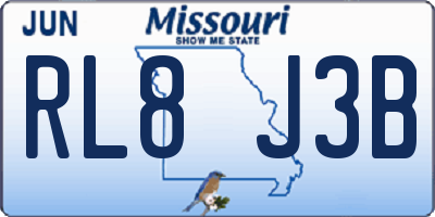 MO license plate RL8J3B