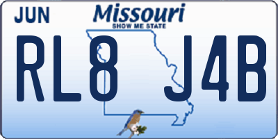 MO license plate RL8J4B