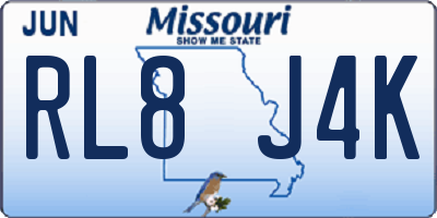 MO license plate RL8J4K