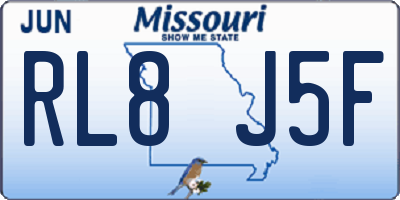 MO license plate RL8J5F