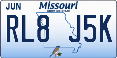 MO license plate RL8J5K
