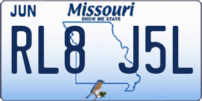 MO license plate RL8J5L