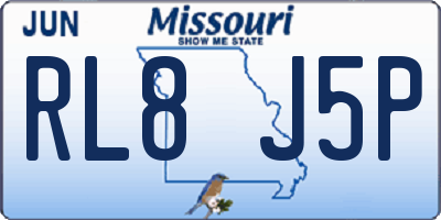 MO license plate RL8J5P