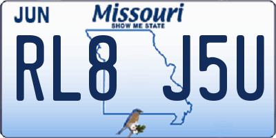 MO license plate RL8J5U