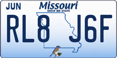 MO license plate RL8J6F