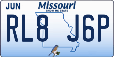 MO license plate RL8J6P