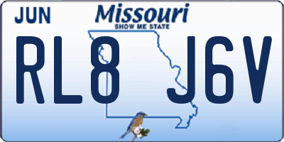 MO license plate RL8J6V