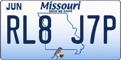 MO license plate RL8J7P