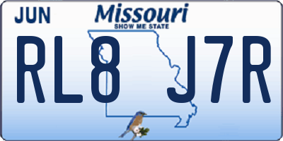 MO license plate RL8J7R