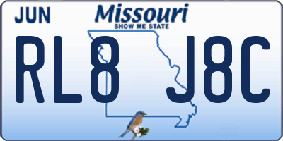 MO license plate RL8J8C