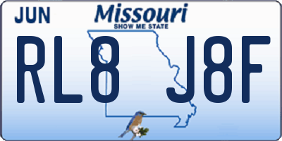 MO license plate RL8J8F