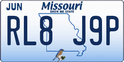 MO license plate RL8J9P