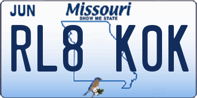 MO license plate RL8K0K