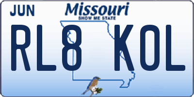 MO license plate RL8K0L