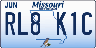MO license plate RL8K1C
