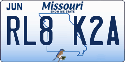 MO license plate RL8K2A