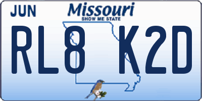 MO license plate RL8K2D