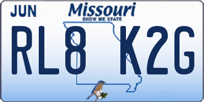 MO license plate RL8K2G