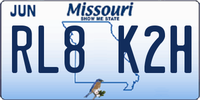 MO license plate RL8K2H