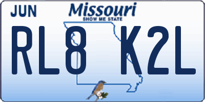 MO license plate RL8K2L