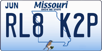 MO license plate RL8K2P