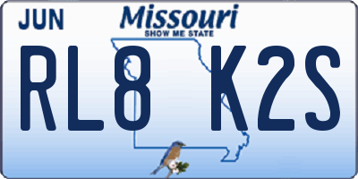 MO license plate RL8K2S