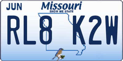 MO license plate RL8K2W