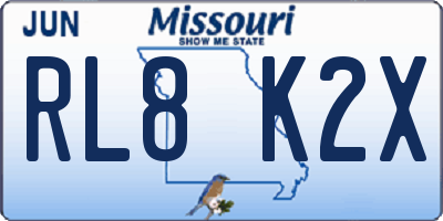 MO license plate RL8K2X