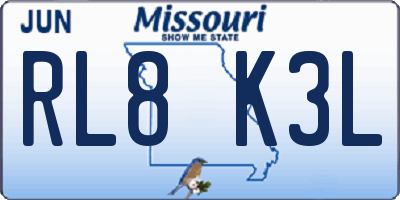 MO license plate RL8K3L