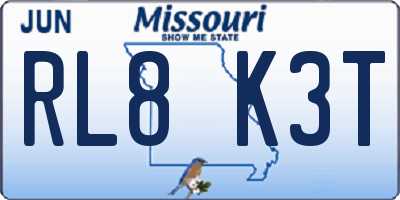 MO license plate RL8K3T