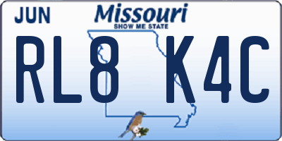 MO license plate RL8K4C