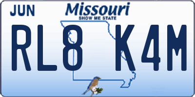 MO license plate RL8K4M