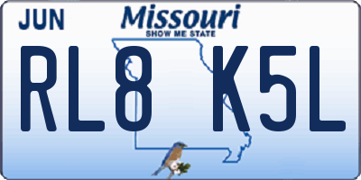 MO license plate RL8K5L