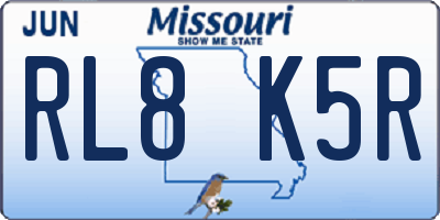 MO license plate RL8K5R
