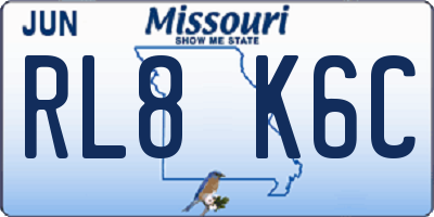 MO license plate RL8K6C